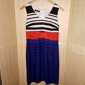 Nine West Womens Striped Sheath Dress 8